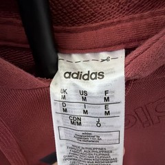 Adidas Men’s M Burgundy All Over Logo Print Pullover Hoodie Red Maroon