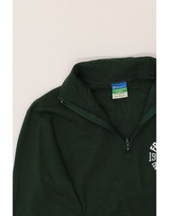 CHAMPION Mens Graphic Zip Neck Sweatshirt Jumper Small Green AW09