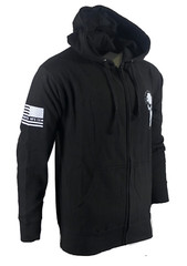 Howitzer Style Men’s Zip Up Hoodie FLAG SKULL Military Grunt S M L XL 2XL 3XL