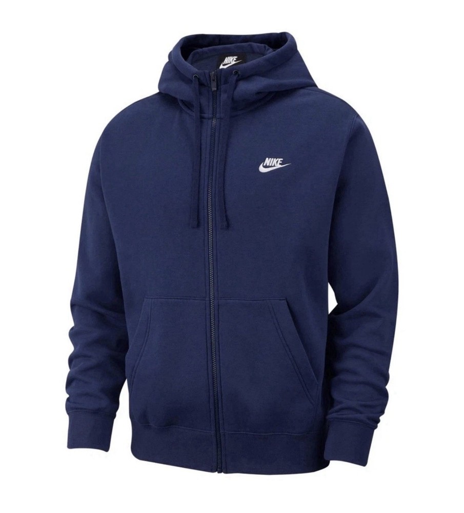 New Nike Sportswear Club Fleece Full-Zip Hoodie Navy Men’s SIZES BV2645-410 NEW