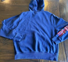 Nike Long Sleeve Hooded Sweatshirt Navy Blue Red White Logo Medium