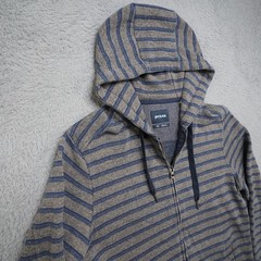 Prana Cardiff Fleece Hoodie Mens M Striped Sustainable Casualcore CozyMinimalist
