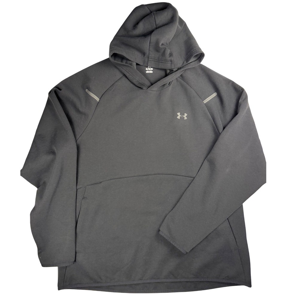 Under Armour Mens XL Black Unstoppable Performance Hoodie Pullover Reflective