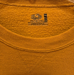 Vintage Fruit of The Loom L/S Crewneck Sweatshirt XL Mustard Cotton/Polyester