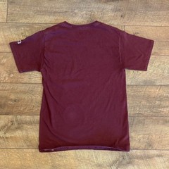 Champion Shirt Men’s Small Maroon Burgundy White Classic Script Logo Graphic Tee