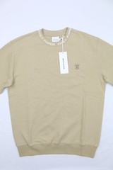 Daily Paper Mens Terry Sweatshirt Crew Neck Twill Beige M Embroidery Banded Neck