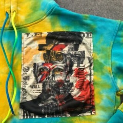 Kleep Hoodie Mens Medium Tie Dye Spell Out Graphic Super Spell Out