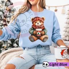 Teddy Bear Coquette Christmas Sweatshirt Holiday Winter Cozy Apparel