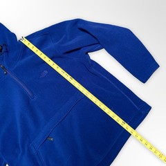 The North Face Fleece Hoodie Mens Medium Blue 1/4 Zip Pullover Anorak