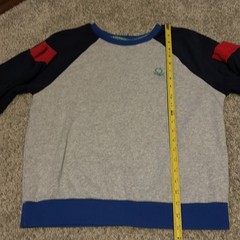 United Colors Of Benetton Blue / Gray / Navy Blue Crewneck Sweatshirt Medium VTG