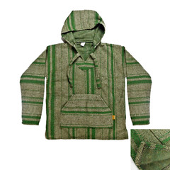 Baja Hoodie | Drug Rug | Mexican Poncho with Soft Inner Lining – Olive Green