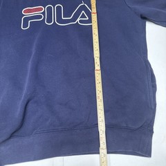 FILA HOODIE navy blue red white classic spellout logo adult Size Medium/50