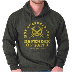 Christian Defender of Faith Iron Sharpens Hoodie Hooded Sweatshirt Men Women