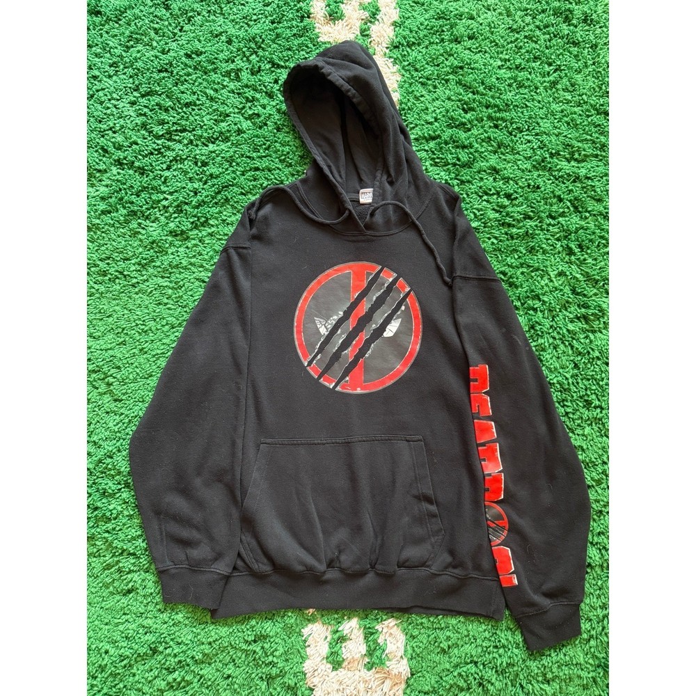 Marvel Studios Deadpool Wolverine Graphic Hoodie Black Mens XL Comic Back Print