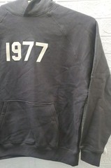 New Essentials Fear Of God Pullover Hoodie 1977 Iron Logo Dark Grey Size Large