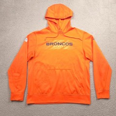 Nike Therma Fit Men’s Orange Pullover Hoodie Sweatshirt Size M Athletic Pockets