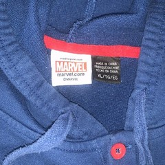 Spiderman Hoodie Youth XL Gray Blue Red Henley Sweatshirt Marvel Comics Mask