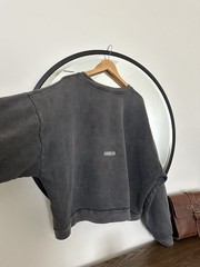 Acne Studios FN-UX-SWEA000017 Faded Black Boxy Crewneck Sweatshirt Oversized M