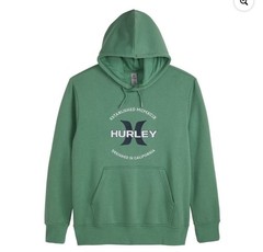 HURLEY Green GRAPHIC PULLOVER HOODIE SWEATSHIRT MENS L Large NWT Surf Logo