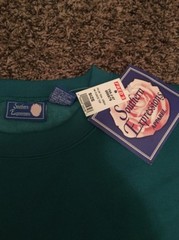 Vintage NWT Southern Expressions Teal Crewneck Sweatshirt 2XL 88/12 Soft Blank