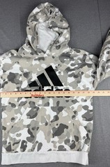 Adidas Camo Hoodie Large Gray White Pullover Fleece Logo Sweatshirt