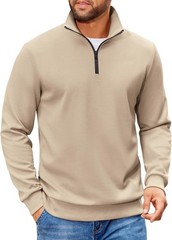Men’s Solid Color Sweater Long Sleeve Mock Neck Polyester & Spandex Lightweight