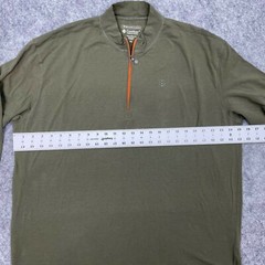 Coolibar Mens Sweater XXL UPF 50+ UV Protection 1/4 Zip Olive Green Pullover