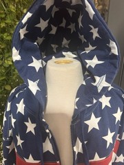 UNISEX Hoodie Mens 2XL, USA Full Zip Front America Patriotic