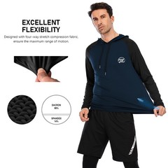 Men’s Long Sleeve Shirts Hoodie Hoody Gym Solid Cool Dry Fitness Workout Outdoor