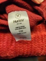 Hurley Men’s Fleece Pullover Hoodie Size Large Deep Red