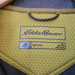 Eddie Bauer Motion FreeHeat Mens XL Full Zip Hoodie Chartreuse Yellow Fleece
