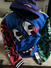 K-Haring + Members Only Multicolor Hoodie City Hip Hop Retro Y2K Mens Sz L NWT