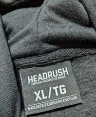 HEADRUSH DEATH B4 DEFEAT FEAR NONE Men XL Black Geo Hoodie EUC