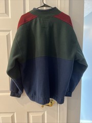 Vintage Bugle Boy Sweatshirt Men’s L Color Block Quarter Zip Preppy Pullover 90s