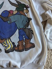 Vintage 1993 Hip Hop Looney Tunes Bugs Bunny Taz Double Sided Sweatshirt XL 90s