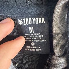 Zoo York Mens Grey Plaid Sherpa Lined Full Zip Hoodie Sweatshirt Size Medium