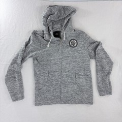 OBEY Propaganda Hoodie Mens L Gray 100% Cotton Full Zip Logo Patch Streetwear