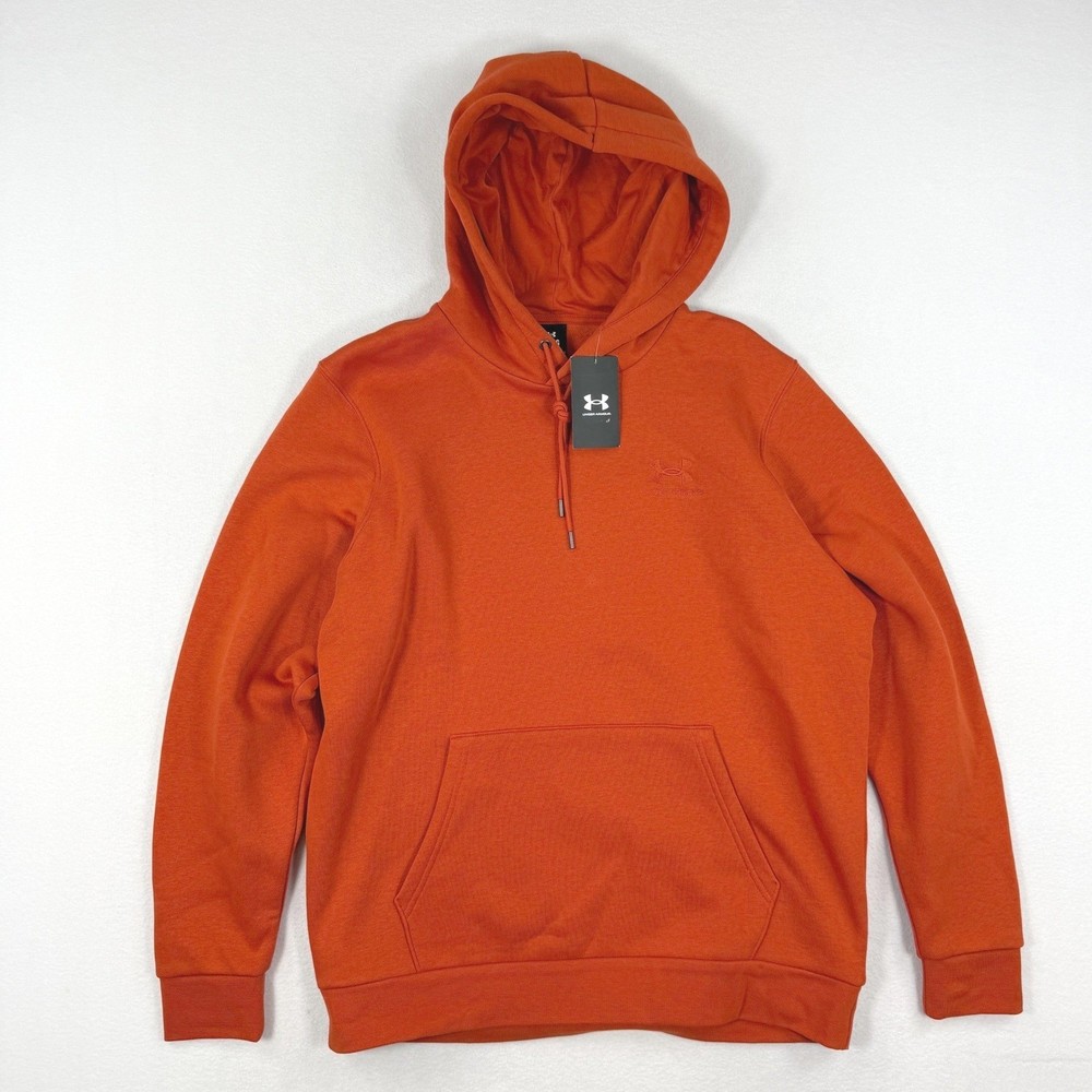 Under Armour Icon Fleece Hoodie Surplus Orange Mens Size L NEW