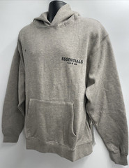 Authentic Fear of God Essentials Men’s Dark Oatmeal Pullover Hoodie Size Large