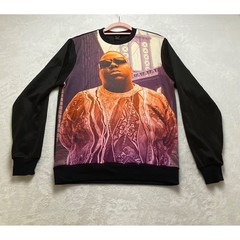 Notorious BIG Biggie Smalls Graphic Sweatshirt Mens Large Black Hip Hop Crewneck