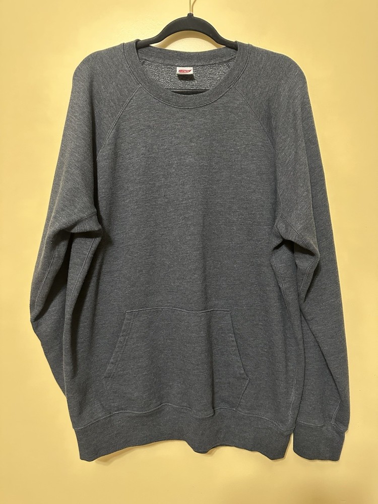 J. Crew Heritage Heavyweight Crewneck Kangaroo Pocket Fleece Sweatshirt Men XLT