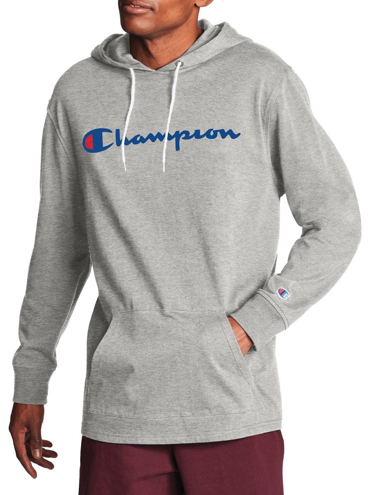 Champion Mens Jersey Pullover Hoodie Oxford Gray Size Medium NWT