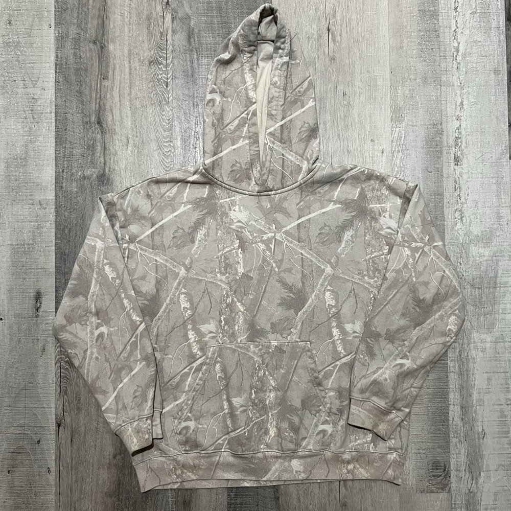 Cloud Soft Blank Camouflage Pull Over Hoodie Realtree Skater Beige Size Medium