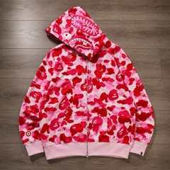 A Bathing Ape BAPE Pink Camo Full Zip Hoodie Men’s L Hooded Pockets
