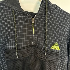 Triple Five Soul NYC Hoodie M Y2K Techwear Grid Quarter Zip Cyberpunk Futuristic