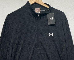 Under Armour Mens Size 2XL Fitted Black Seamless Half Zip Pullover NEW Tags