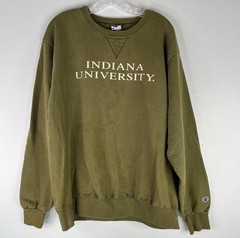 Vintage Champion Sweatshirt Indiana University Olive Green XL Alumni Collegiate