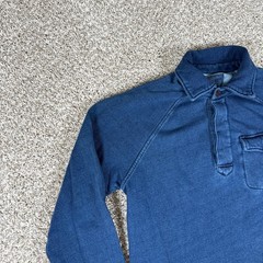 Lucky Brand Sweatshirt Mens M True Indigo Henley Pocket Long Sleeve Pullover