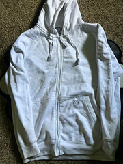 Pro Club Men’s XL White Cotton Heavyweight Fleece Full Zip Hoodie Pockets