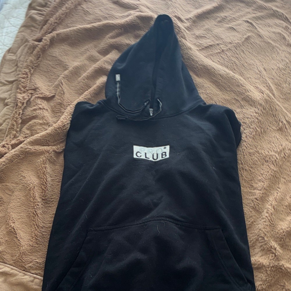 Pro Club Men’s Black XL Pullover Hoodie Fleece Cotton Logo Graphic Pockets
